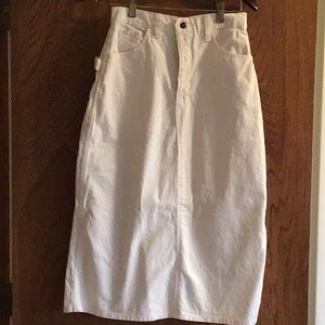 Vintage CARPENTER SKIRT *SMALL*Off-White*100% Cotton